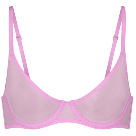 SKB1716 Skims NWT Ultra Fine Mesh Underwire Scoop Bra Petal 46DDD